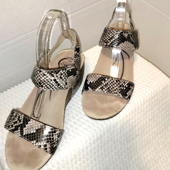 ABEO Una Wedge Animal Print Platform Sandals Size 8N - Picture 10 of 12